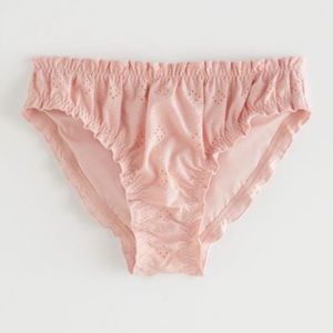 NWT Embroidered eyelet bikini bottoms pink